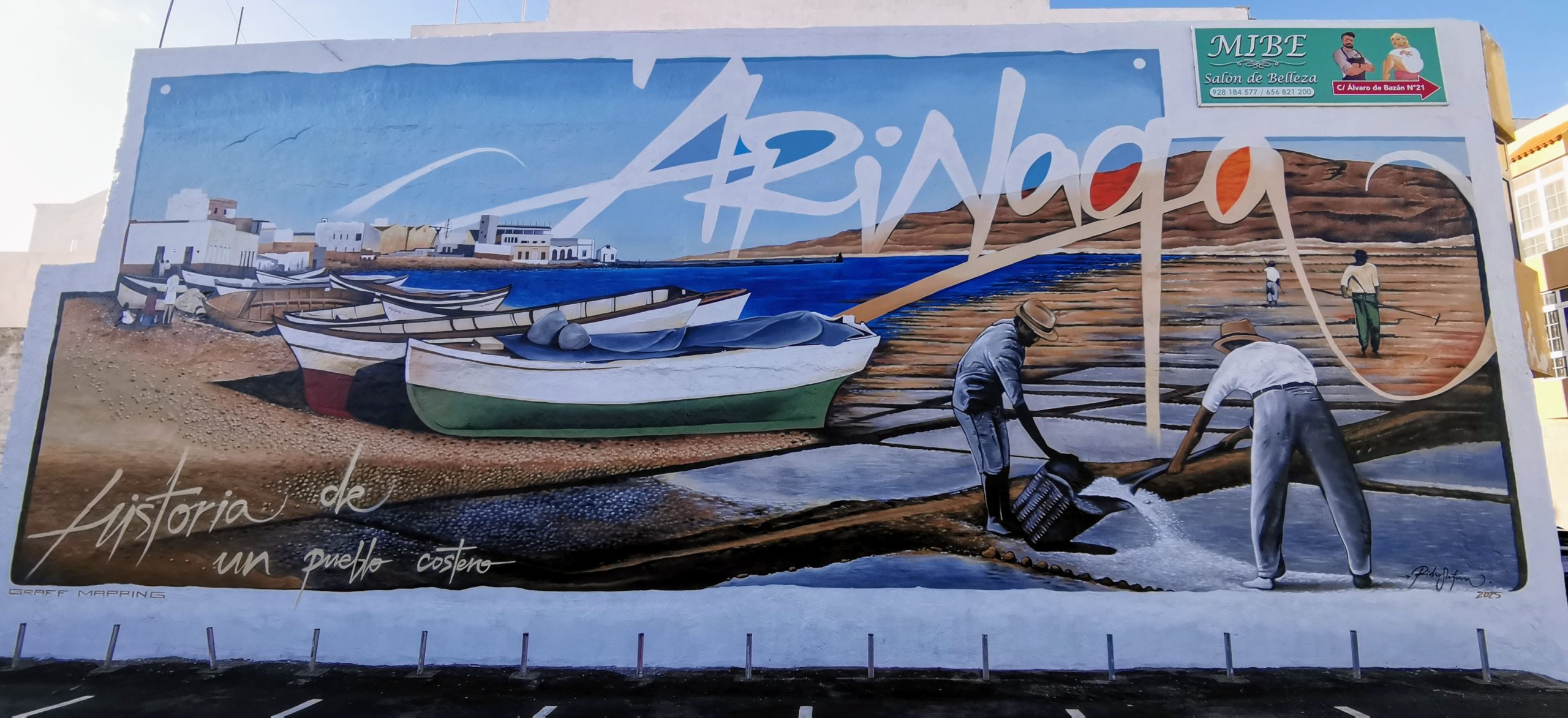 Featured image for “Arinaga refleja su pasado costero en un nuevo mural en la avenida Polizón. ”